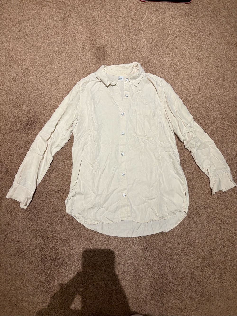 Old Navy Women's Cream Button-Down Shirt size medium